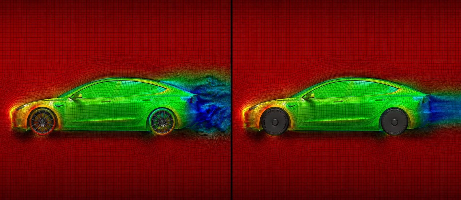 CFD comparison — Aerodisc closed face vs. exposed wheel airflow
